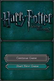 Title screen of Harry Potter Et Les Reliques De La Mort - Première Partie on the Nintendo DS.