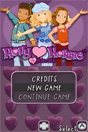 Title screen of Holly Hobbie And Friends on the Nintendo DS.