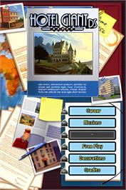 Title screen of Hotel Giant Ds on the Nintendo DS.