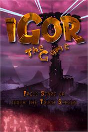 Title screen of Igor - The Game on the Nintendo DS.