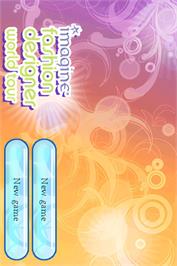 Title screen of Imagine Fashion Designer World Tour on the Nintendo DS.