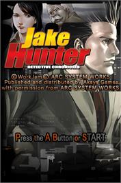 Title screen of Jake Hunter - Detective Chronicles on the Nintendo DS.