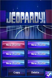 Title screen of Jeopardy! on the Nintendo DS.