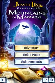 Title screen of Jewel Link Mysteries - Mountains Of Madness on the Nintendo DS.