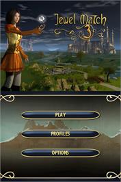 Title screen of Jewel Match 3 on the Nintendo DS.