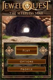 Title screen of Jewel Quest 5 - The Sleepless Star on the Nintendo DS.