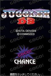 Title screen of Juggler Ds on the Nintendo DS.
