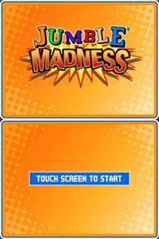 Title screen of Jumble Madness on the Nintendo DS.