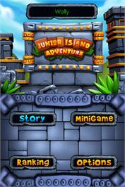 Title screen of Junior Island Adventure on the Nintendo DS.