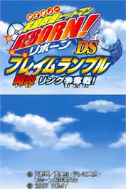 Title screen of Katekyoo Hitman Reborn! Ds - Flame Rumble - Kaien Ring Soudatsusen! on the Nintendo DS.