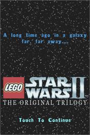 Title screen of LEGO Star Wars 2: The Original Trilogy on the Nintendo DS.