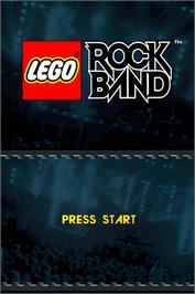 Title screen of Lego Rock Band on the Nintendo DS.