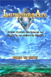 Title screen of Luminous Arc on the Nintendo DS.