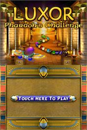 Title screen of Luxor Pharaoh's Challenge on the Nintendo DS.