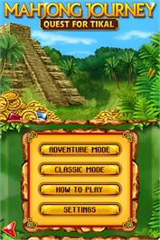 Title screen of Mahjong Journey - Quest For Tikal on the Nintendo DS.