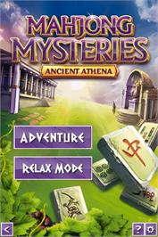 Title screen of Mahjong Mysteries - Ancient Athena on the Nintendo DS.