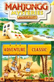 Title screen of Mahjong Mysteries - Ancient Egypt on the Nintendo DS.