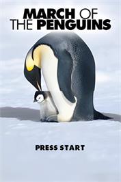 Title screen of March Of The Penguins on the Nintendo DS.