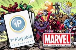 Title screen of Marvel Trading Card Game on the Nintendo DS.
