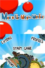 Title screen of Max And The Magic Marker on the Nintendo DS.