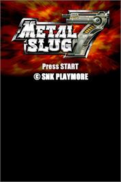Title screen of Metal Slug 7 on the Nintendo DS.