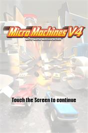 Title screen of Micro Machines V4 on the Nintendo DS.