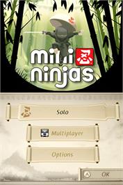 Title screen of Mini Ninjas on the Nintendo DS.