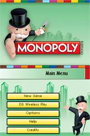 Title screen of Monopoly on the Nintendo DS.