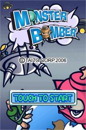Title screen of Monster Bomber on the Nintendo DS.