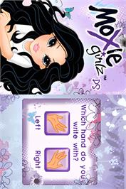 Title screen of Moxie Girlz on the Nintendo DS.