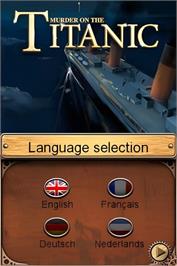 Title screen of Murder On The Titanic on the Nintendo DS.