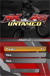 Title screen of Mx Vs. Atv Untamed on the Nintendo DS.
