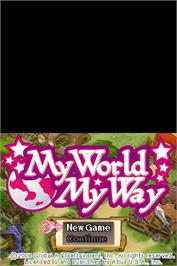 Title screen of My World, My Way on the Nintendo DS.