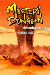 Title screen of Mystery Dungeon - Shiren The Wanderer on the Nintendo DS.