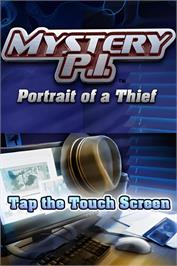 Title screen of Mystery P.i. - Portrait Of A Thief on the Nintendo DS.