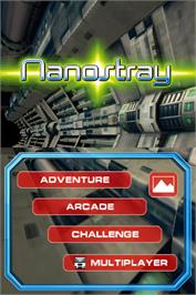 Title screen of Nanostray on the Nintendo DS.