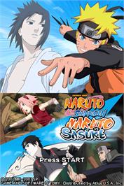 Title screen of Naruto Shippuden - Naruto Vs Sasuke on the Nintendo DS.
