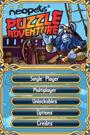 Title screen of Neopets Puzzle Adventure on the Nintendo DS.