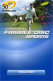 Title screen of Original Frisbee Disc Sports - Ultimate And Golf on the Nintendo DS.