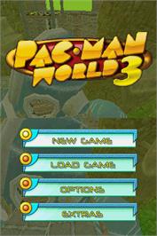 Title screen of Pac-Man World 3 on the Nintendo DS.