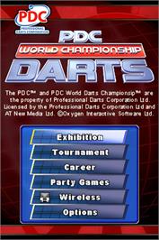 Title screen of Pdc World Championship Darts 2009 on the Nintendo DS.