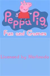 Title screen of Peppa Pig - Fun And Games on the Nintendo DS.