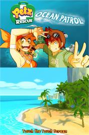 Title screen of Petz Rescue - Ocean Patrol on the Nintendo DS.