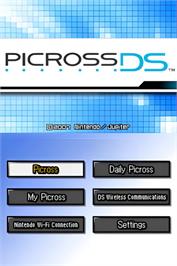 Title screen of Picross Ds on the Nintendo DS.