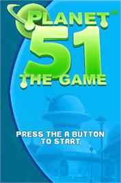 Title screen of Planète 51 on the Nintendo DS.