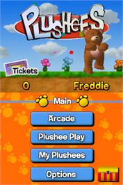 Title screen of Plushees on the Nintendo DS.