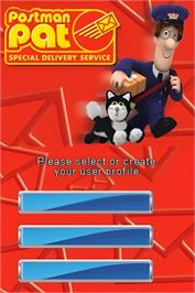 Title screen of Postman Pat - Special Delivery Service on the Nintendo DS.