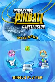 Title screen of Powershot Pinball Constructor on the Nintendo DS.
