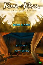 Title screen of Prince Of Persia - Les Sables Oubliés on the Nintendo DS.