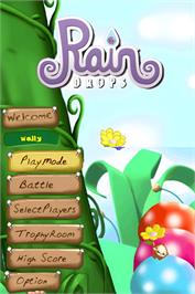 Title screen of Rain Drops on the Nintendo DS.